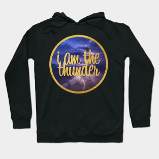 I Am The Thunder | Purple Sky With Gold Text Hoodie